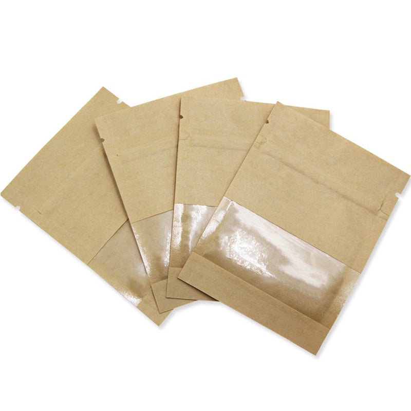 FERENLI 100 Pack 2.8x3.5 inch Small Resealable Seed Coin Envelopes Bags with Clear Window Brown Kraft Paper Heat Seal Packets for Flower Vegetable Seeds Storage Party Favor Pet Food Sample Bag - Image 5